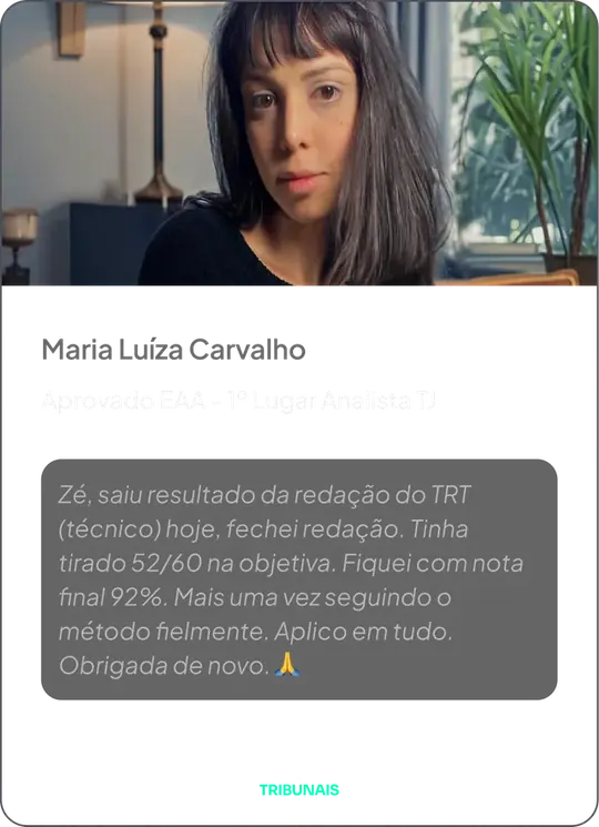 Maria Luíza Carvalho — Aprovada EAA, 1º lugar Analista TJ
