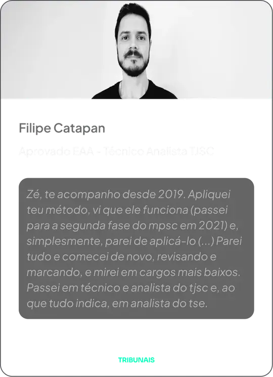 Filipe Catapan — Aprovado EAA, Técnico e Analista TJSC