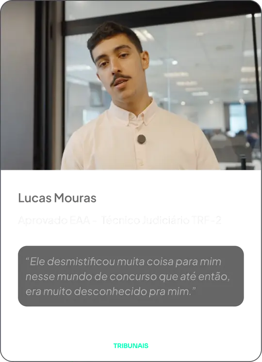 Lucas Moura — Aprovado EAA, Técnico Judiciário TRF-2